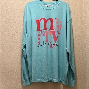 NWT, Merry Christmas Long Sleeve Comfort Colors Shirt, Size 2X